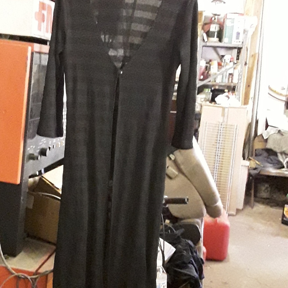 Long open front sweater